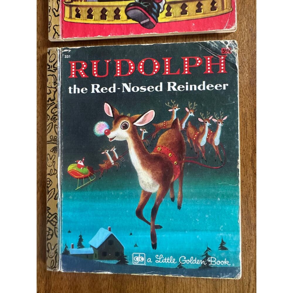 Vintage Little Golden Books Christmas Lot Disney Rudolph Santa 4 Books - Picture 3 of 16